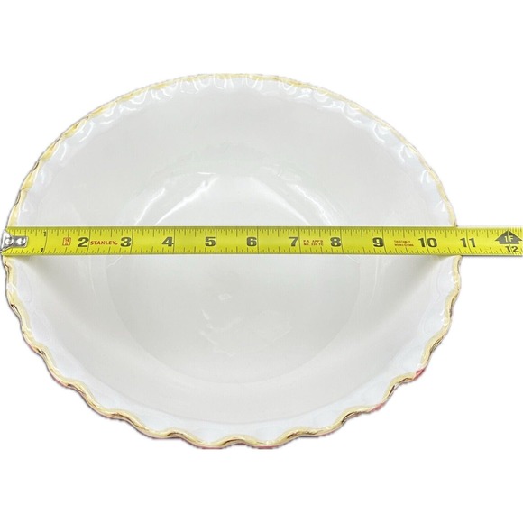 Sur La Table Italy Bowl Scalloped Large 11” Salad Pasta Serving Red White Deep - Picture 9 of 9